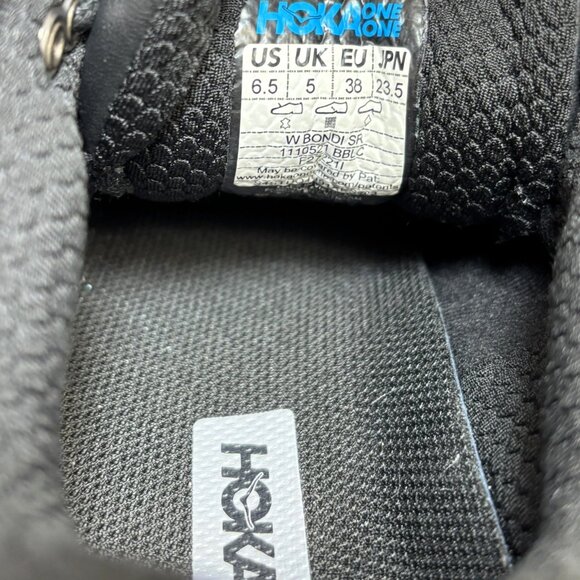 Hoka One Womens Black Leather Bondi SR Walking Shoes Size 6.5 Regular Width - Picture 9 of 13